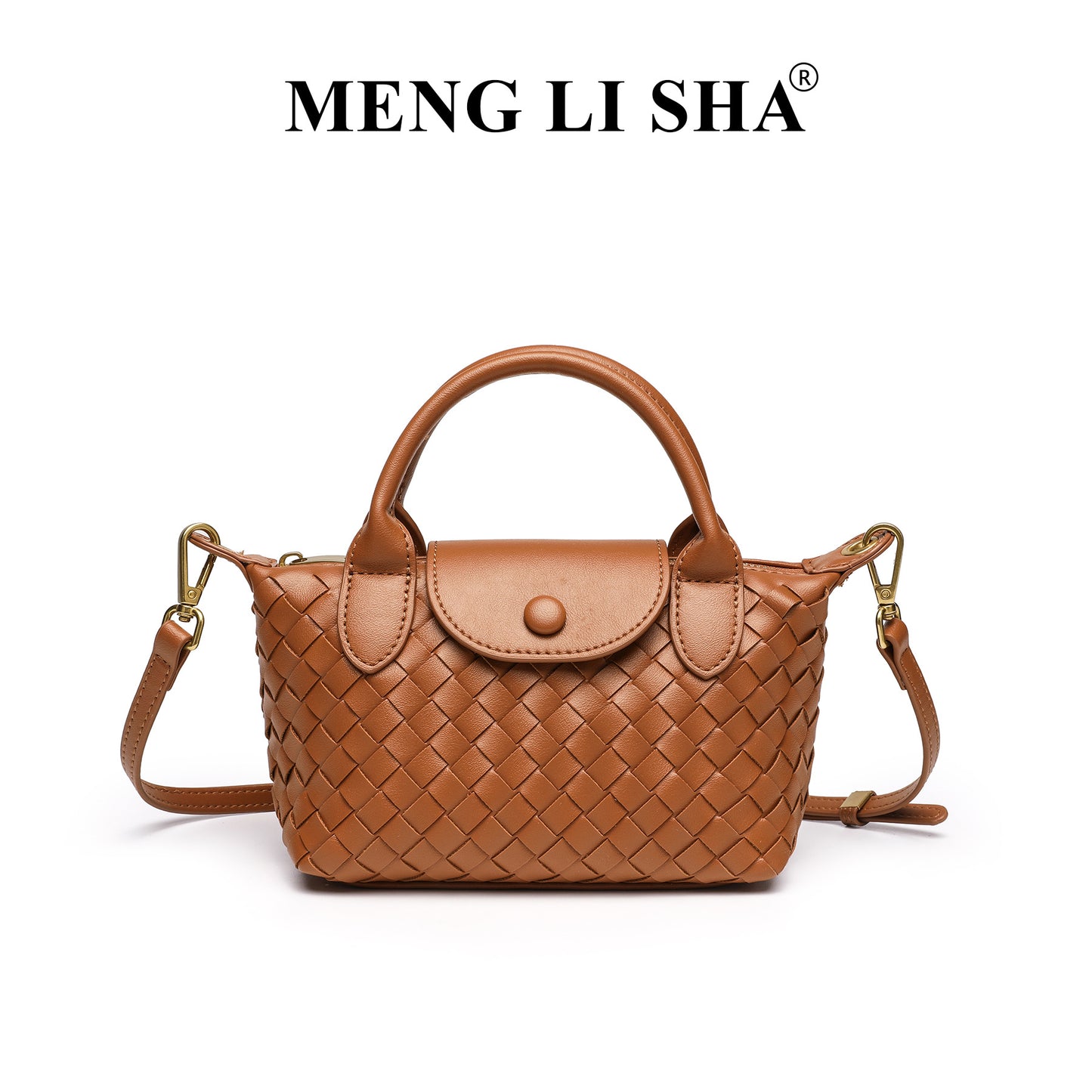 Woven Bag Women's Fashion Longchamps Bag Trendy One-Shoulder Crossbody Dumpling Bag Commuter's All-Matching Portable Small Square Bag