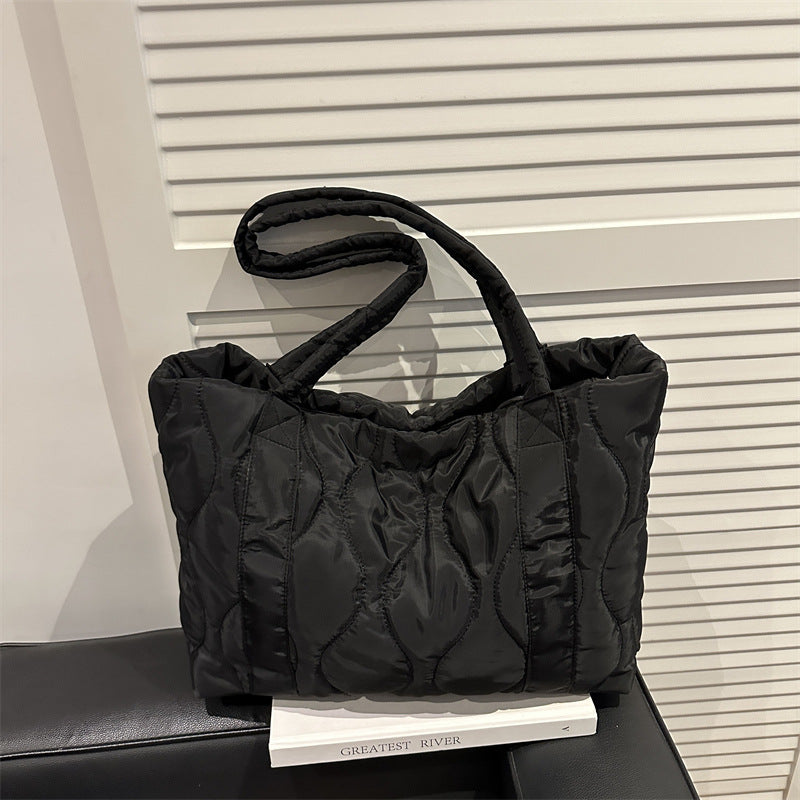 Casual Handbags Women's New Commuter Shoulder Large Capacity Cotton Jacket Bag