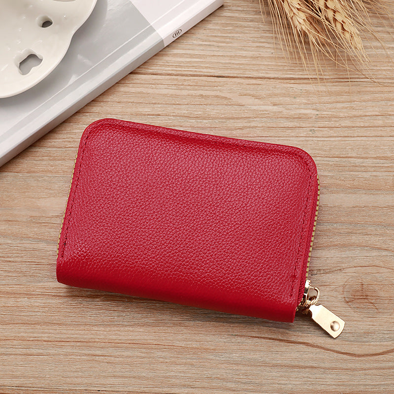 Fashionable Minimalist Women's Compact Zipper Wallet with Multi-Card Slots and Large Capacity for Daily Use
