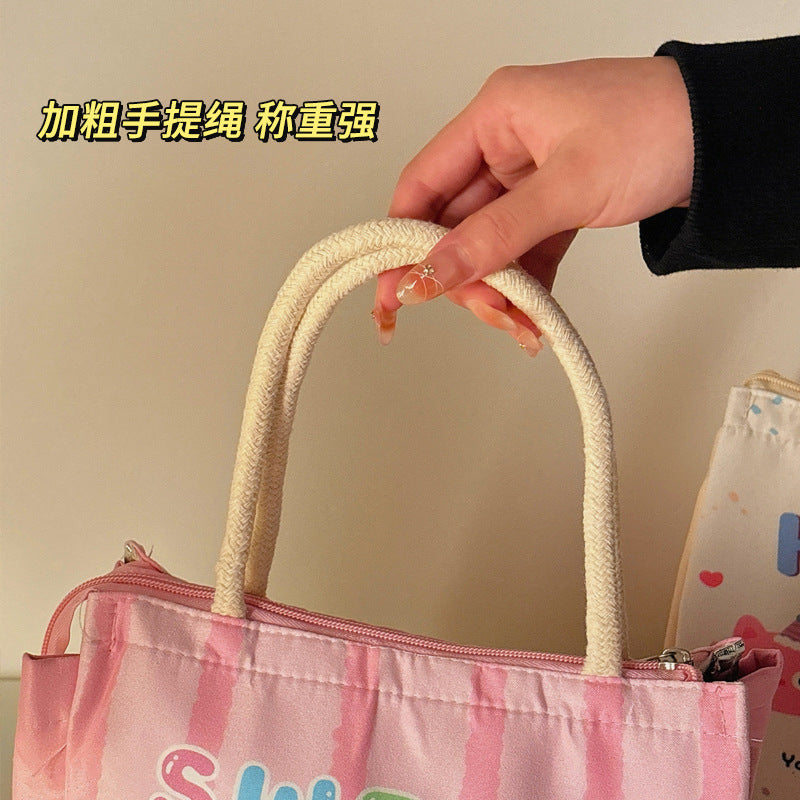 Tote Bag Good-looking Lunch Bag Female Cute Student Lunch Box Bag Rice Bag Insulated Lunch Box