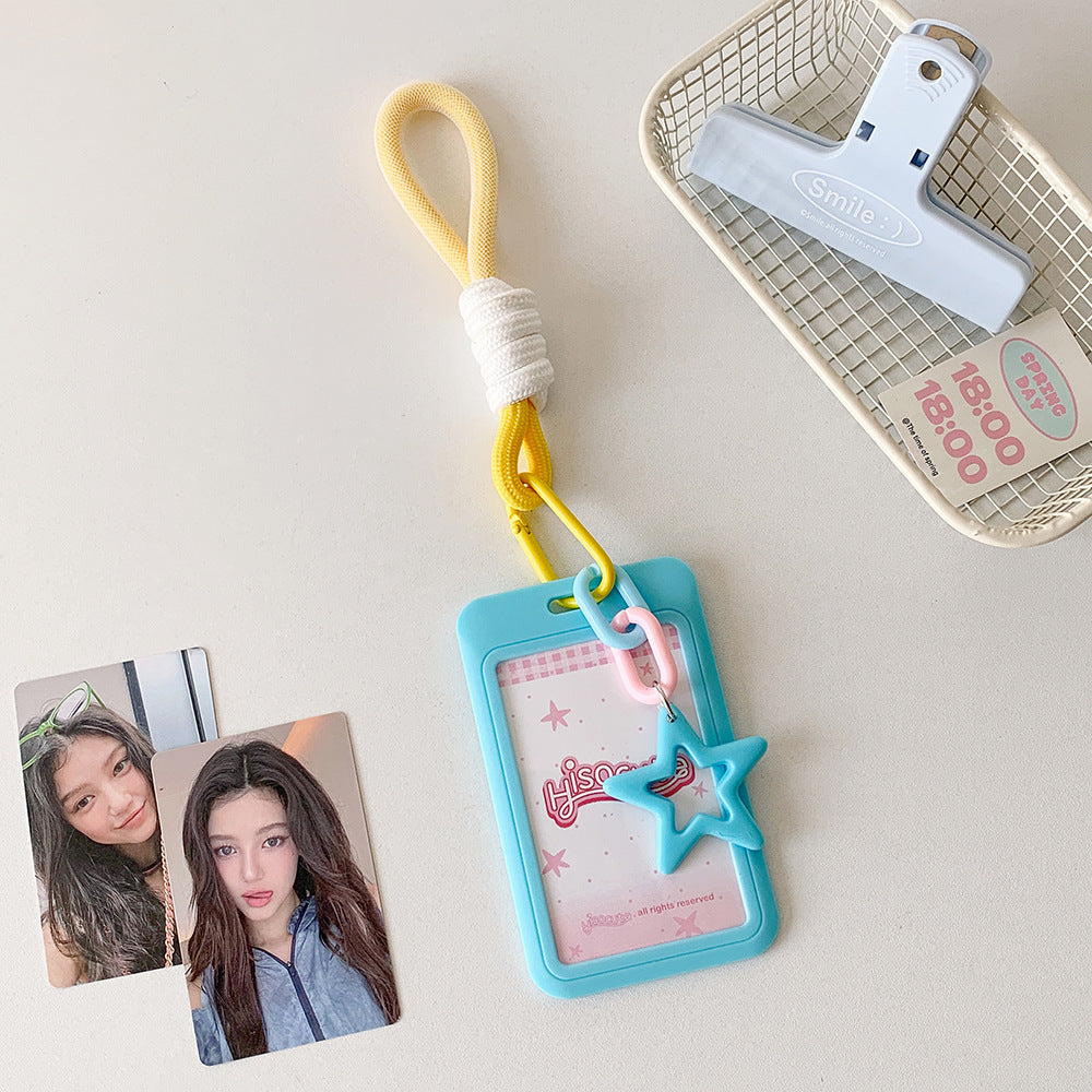 Sweet Star Pendant Card Holder Design Suitable for Card Daily Storage Fresh Girl Style Portable Card Holder