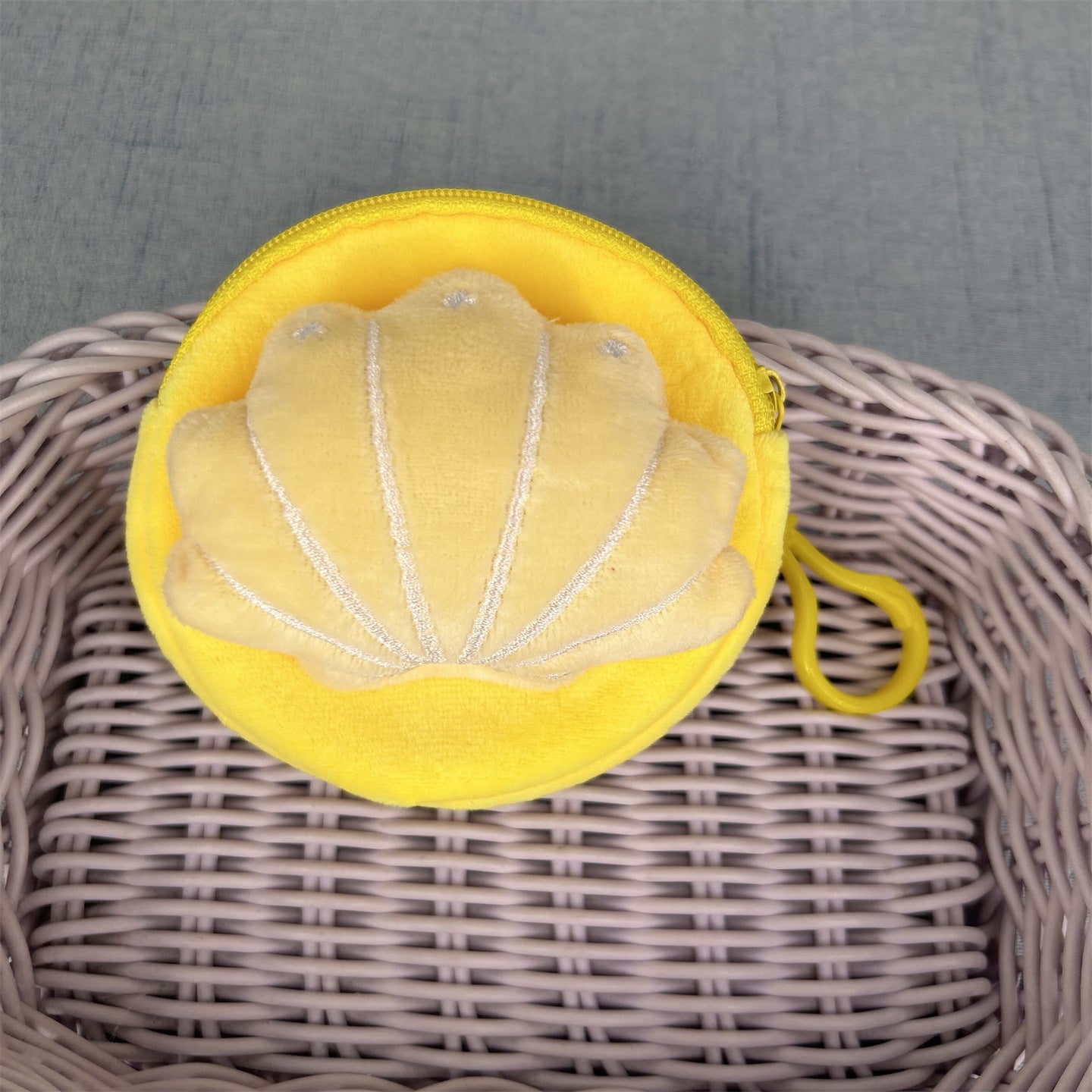 Cute Plush Shell Women's Coin Purse Pearl Design Children Daily Storage Small Bag Cartoon Hanging Ornaments