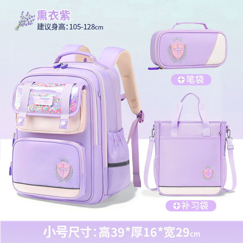 2026 New Kids Backpack for Grades 1-6, Lightweight & Ergonomic Design with Large Capacity, Breathable and Waterproof Oxford Fabric, British Style School Bag with Pencil Case and Study Bag Set