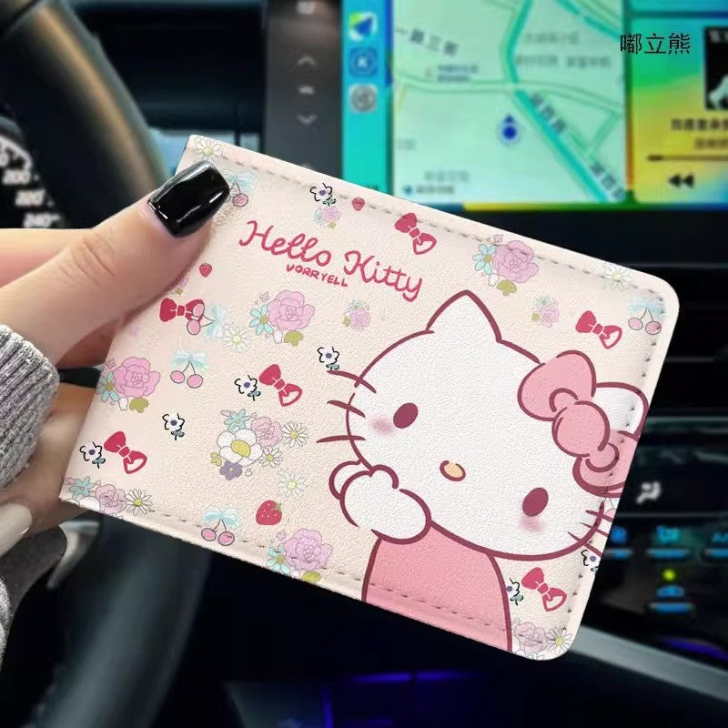 Women's Wallet Cute Cartoon Driving License Card Holder Multiple Card Slots Storage Anti-Degaussing Lightweight Multifunctional Certificate Protective Cover