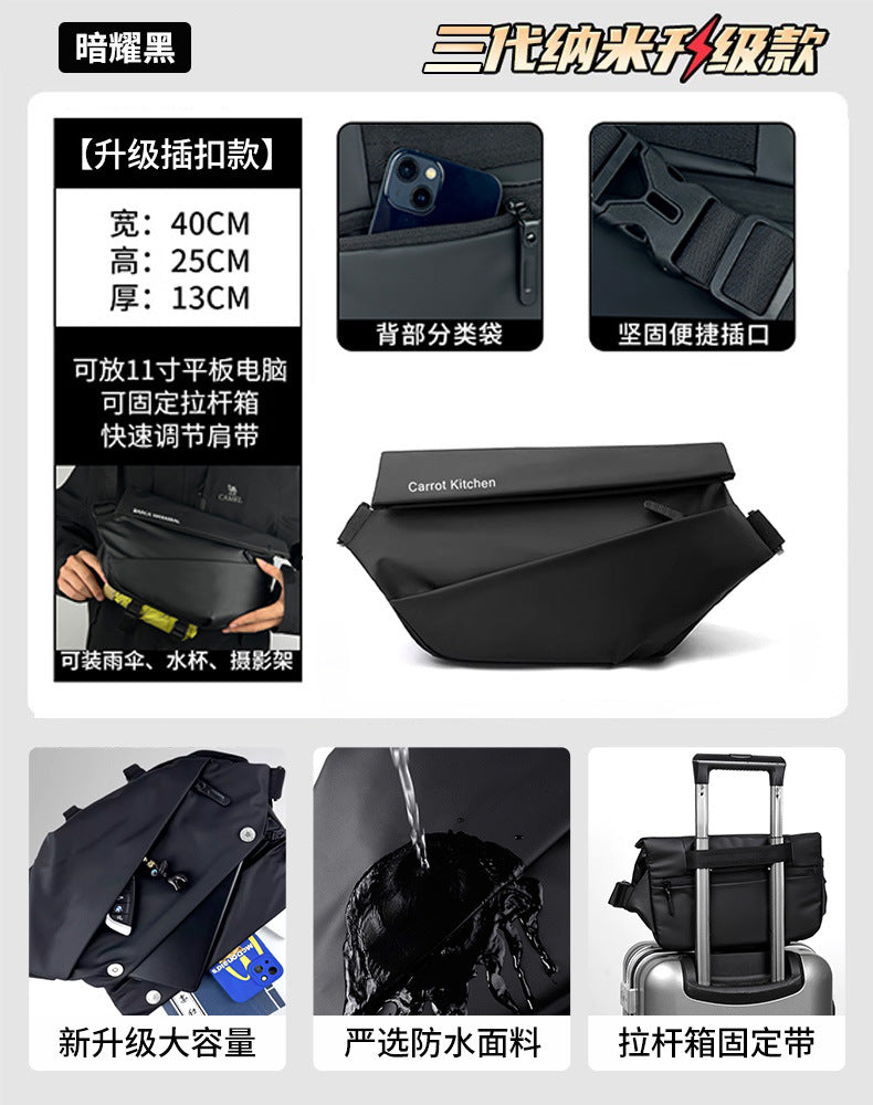 Men's Messenger Bag Commuter Bag Chest Bag Men's Messenger Bag Cycling Bag Motorcycle Backpack Sports Boys Shoulder Bag Fashion