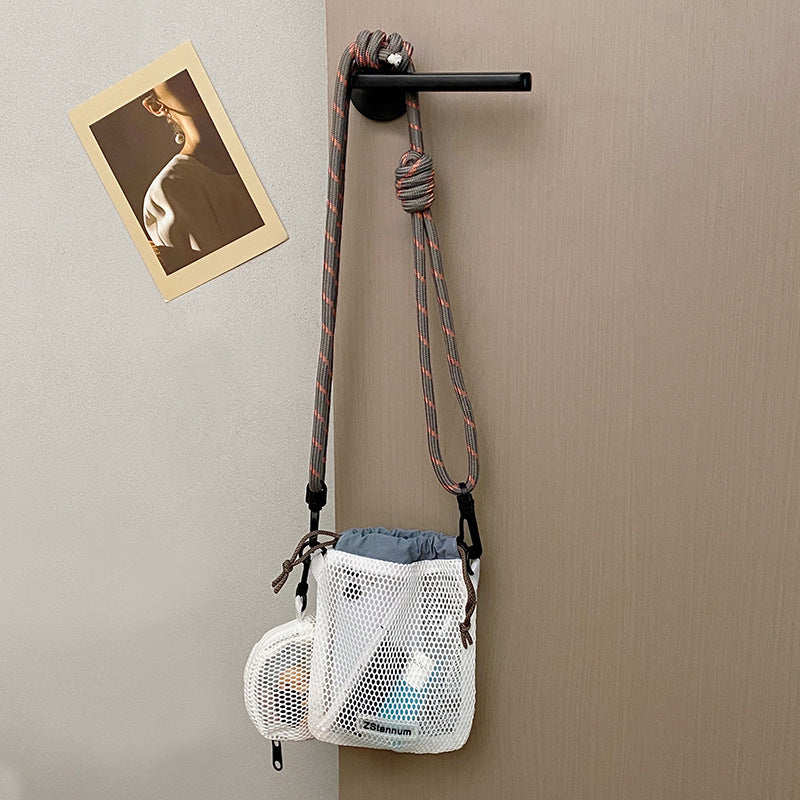 Korean Mesh Hollow out Small Shoulder Bag Casual Simple All-Match Mobile Phone Bag Shoulder Messenger Bag