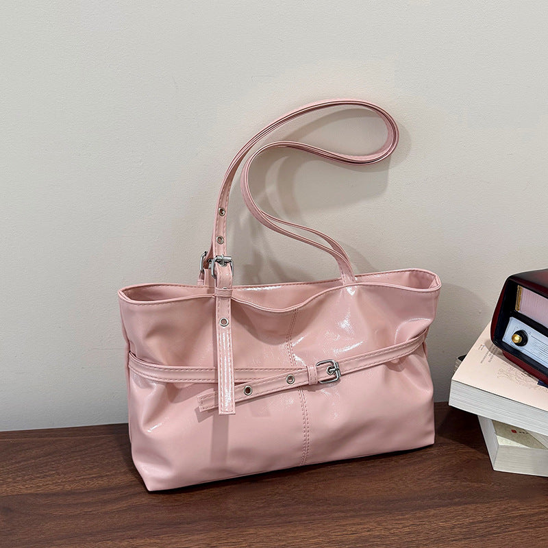 Simple PU tote large capacity shoulder bag everyday joker fashionable underarm bag