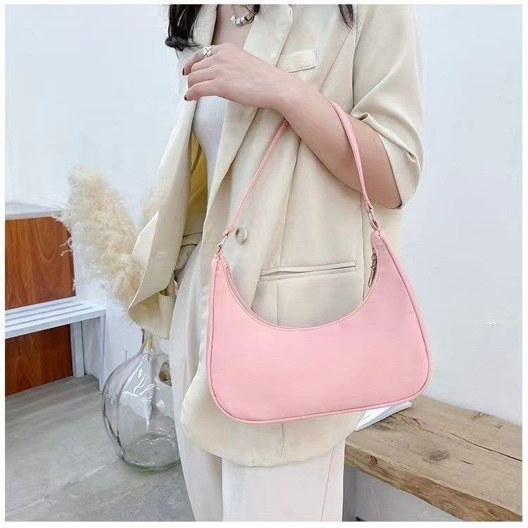 Korean Style PU Crossbody Bag 2024 New Trendy Moon Shape Shoulder Bag Lightweight Casual Everyday Women's Handbag