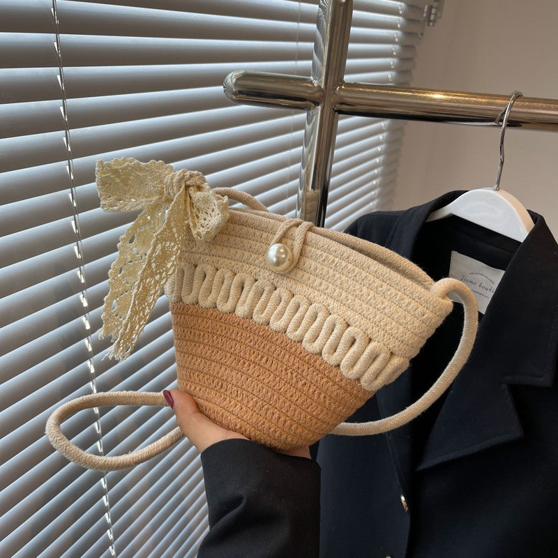 Summer New Woven Bag Women's Fashion All-Match Portable Crossbody Shoulder Bag