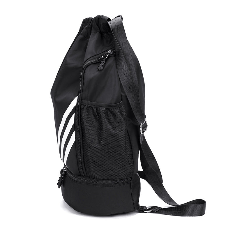 Drawstring Sports Backpack with Large Capacity for Basketball Training and Outdoor Travel, Lightweight and Durable Nylon Design