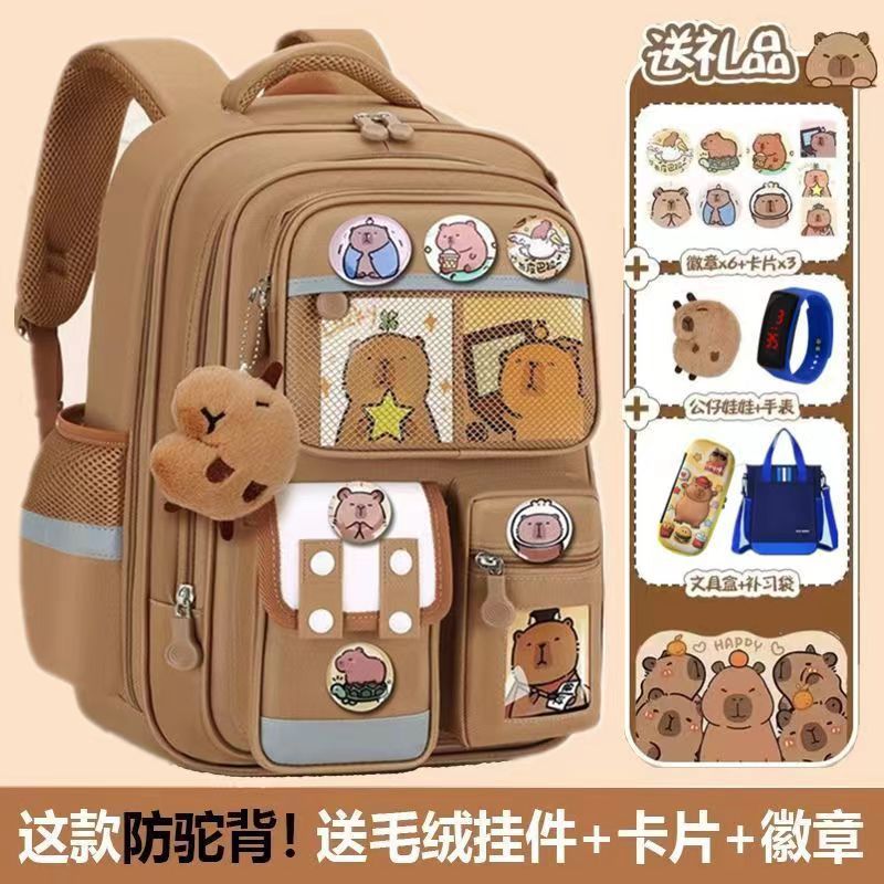 Cartoon Children's Schoolbag Burden-Reducing Spine Protection Large Capacity Breathable Waterproof