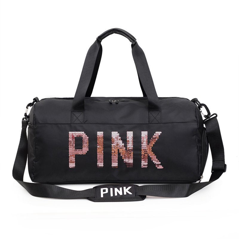 Pink Gym Bag Men's and Women's New Outdoor Travel Bag Portable Large Capacity Nylon Waterproof Shoes Warehouse Bag
