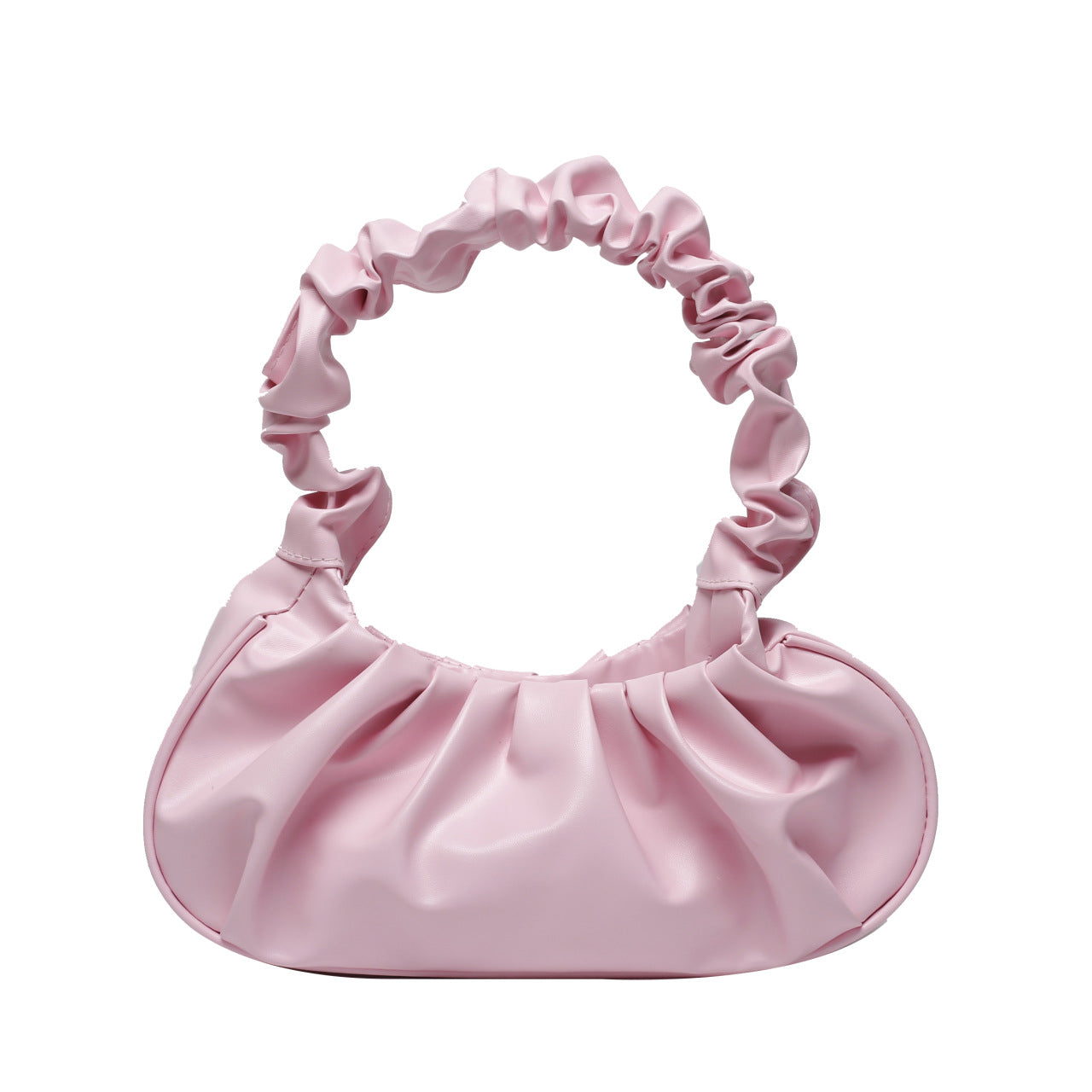 Faux Leather Pleated Cloud Bag Women's Fashion Shoulder Bag 2025 Trendy Crossbody Handbag with Magnetic Closure