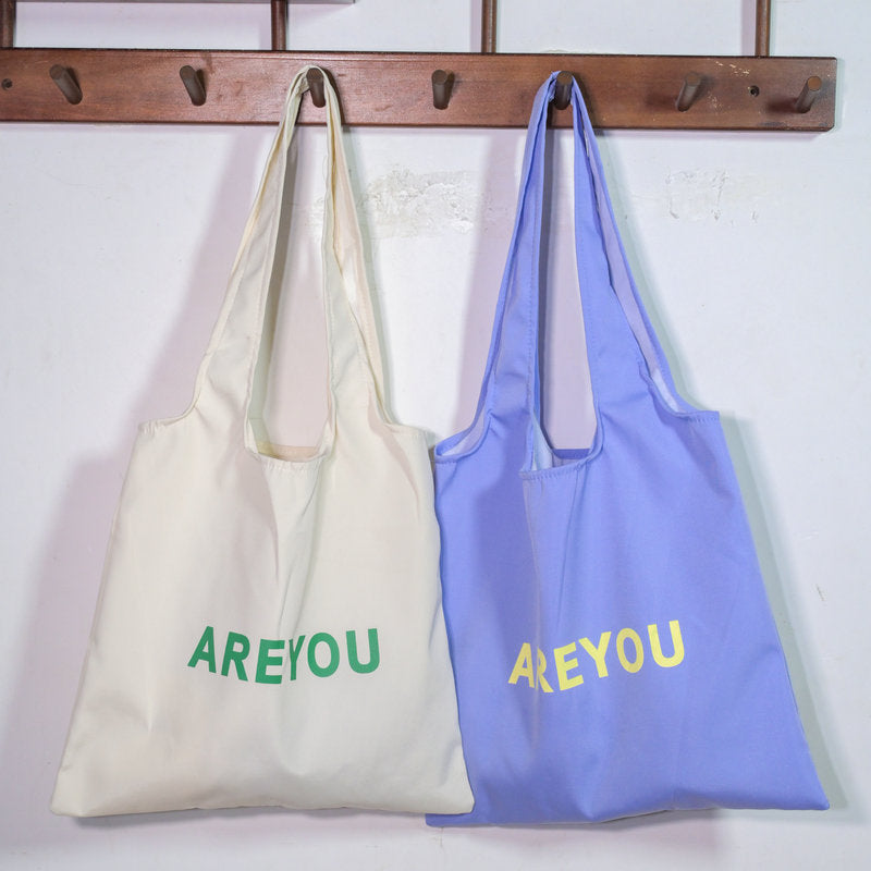 2025 New Large Capacity Tote Bag for Women with Letter Print, Casual Shoulder Bag with Phone Pocket, Soft Canvas Design