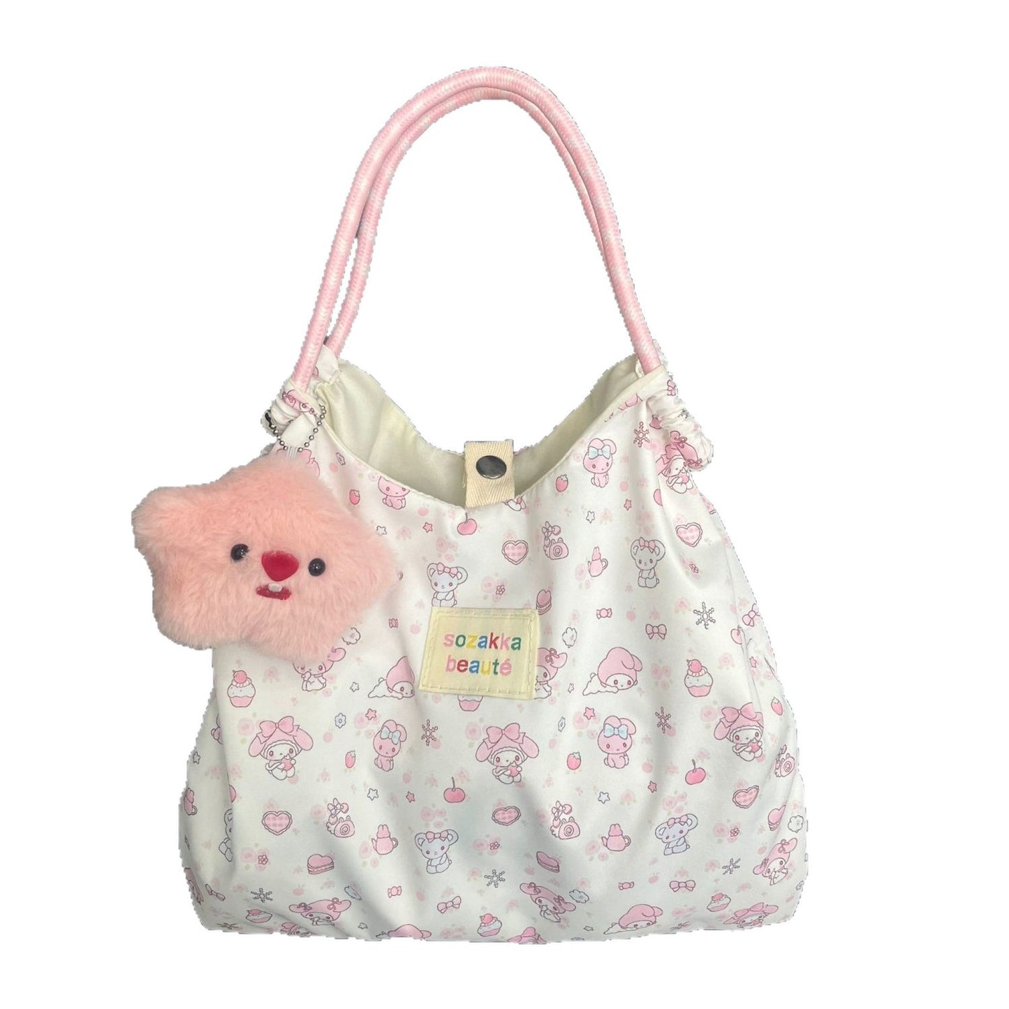 Cute Melody Tote Bag for Female Students Large Capacity Shoulder Bag Essential for Daily Class Commuting