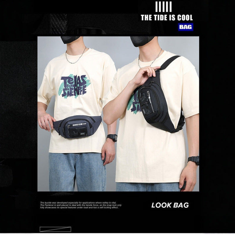 Men's Stylish and Versatile Waist Bag Lightweight Durable Multi-Pocket Outdoor Sports Trip Crossbody Bag