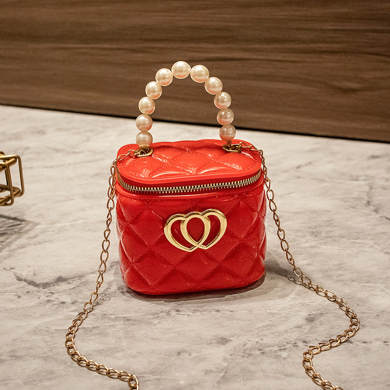 Fashion Mini Small Bag New Rhombus Bucket Gel Bag Pairs of Love Decorative Small Bag Shoulder Crossbody Women's Bag