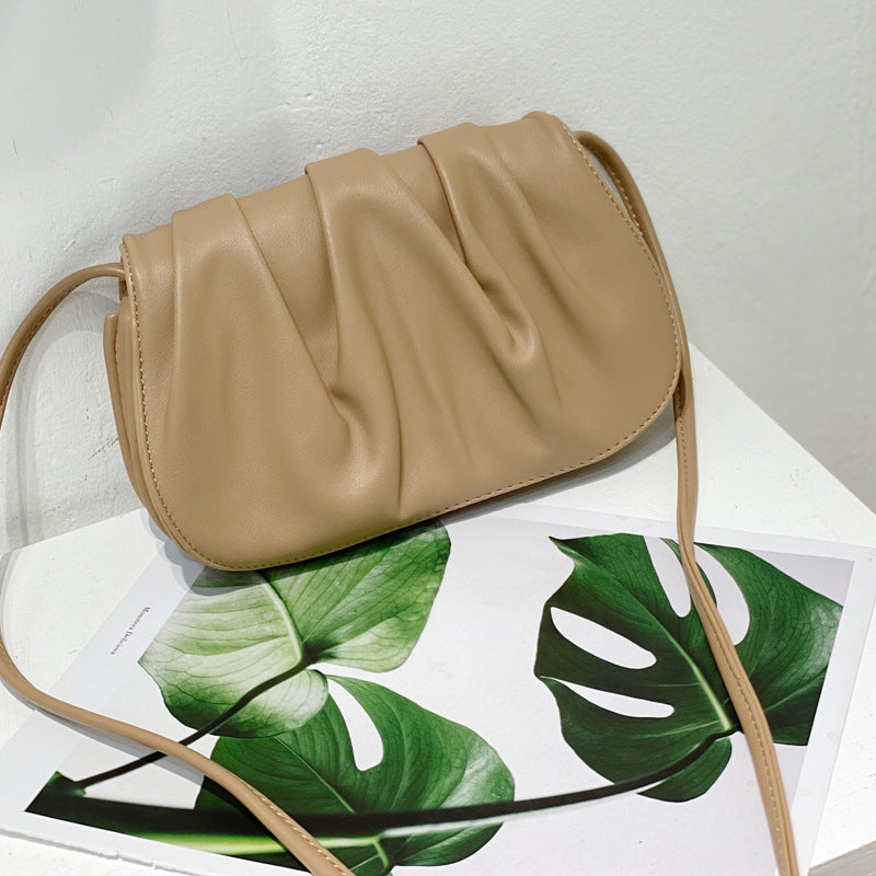 2025 Trendy Pleated Crossbody Bag for Women, Fashionable Small Square Shoulder Bag with Magnetic Closure and Inner Pockets