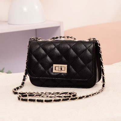 2025 Autumn New Quilted Chain Mini Crossbody Bag Women's Fashionable Small Square Shoulder Bag with Lock Clasp and Inner Pockets