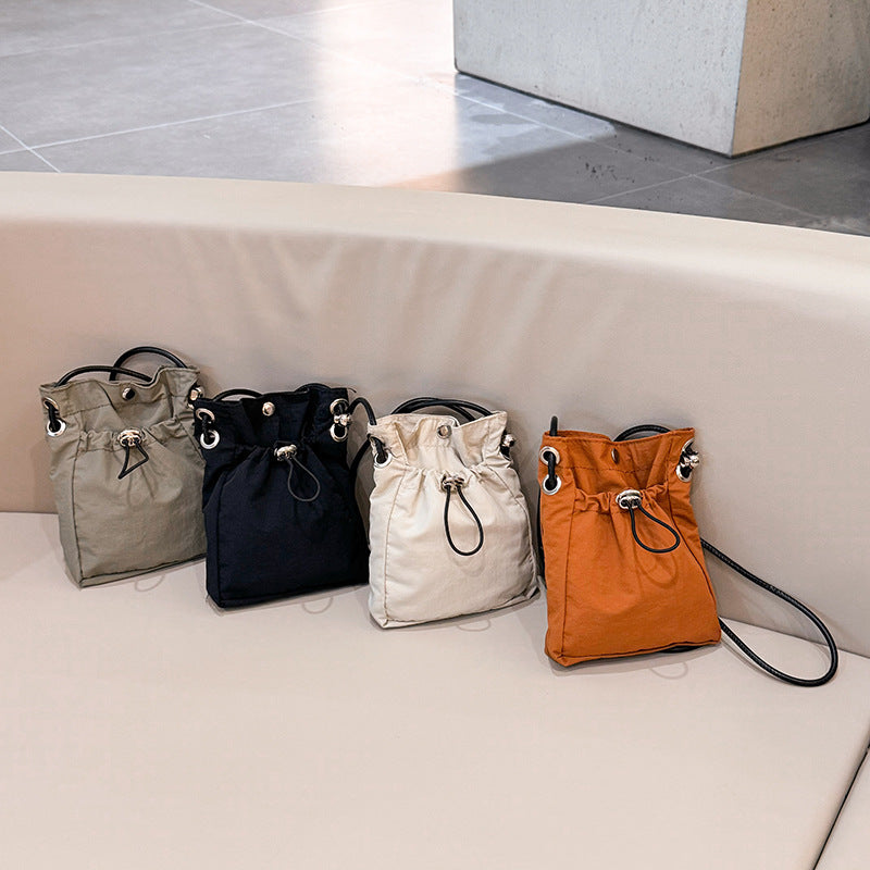 Casual Nylon Crossbody Phone Bag with Drawstring Closure, Lightweight and Stylish for Everyday Use