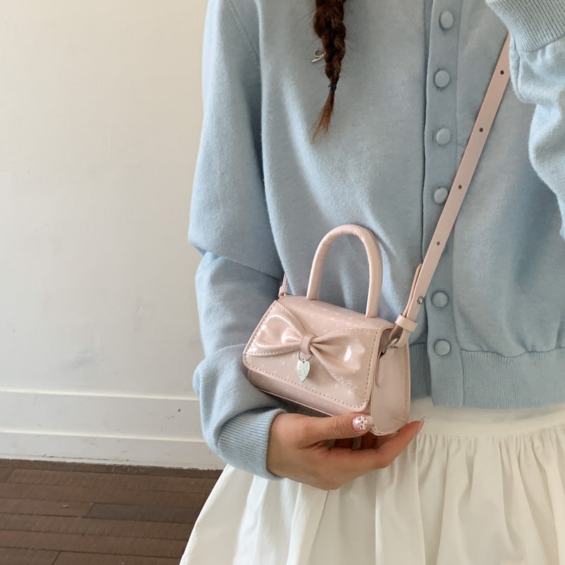 Cute Mini Lady Handbag with Polka Dot and Bow Design, Korean Style Crossbody Bag for Summer 2026