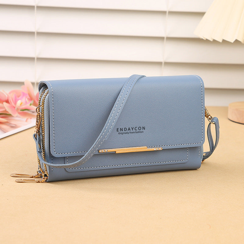 New Ladies Stylish and Versatile Crossbody Wallet Chain Design Card Storage City Simple Style Everyday Joker