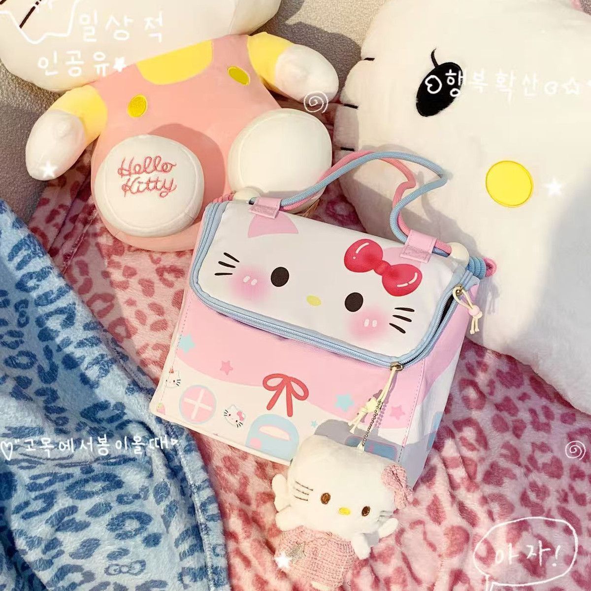 Cute Hello Kitty Cosmetic Bag Large-Capacity Cosmetics Buggy Bag Travel Portable Portable and Fashion Storage Bag