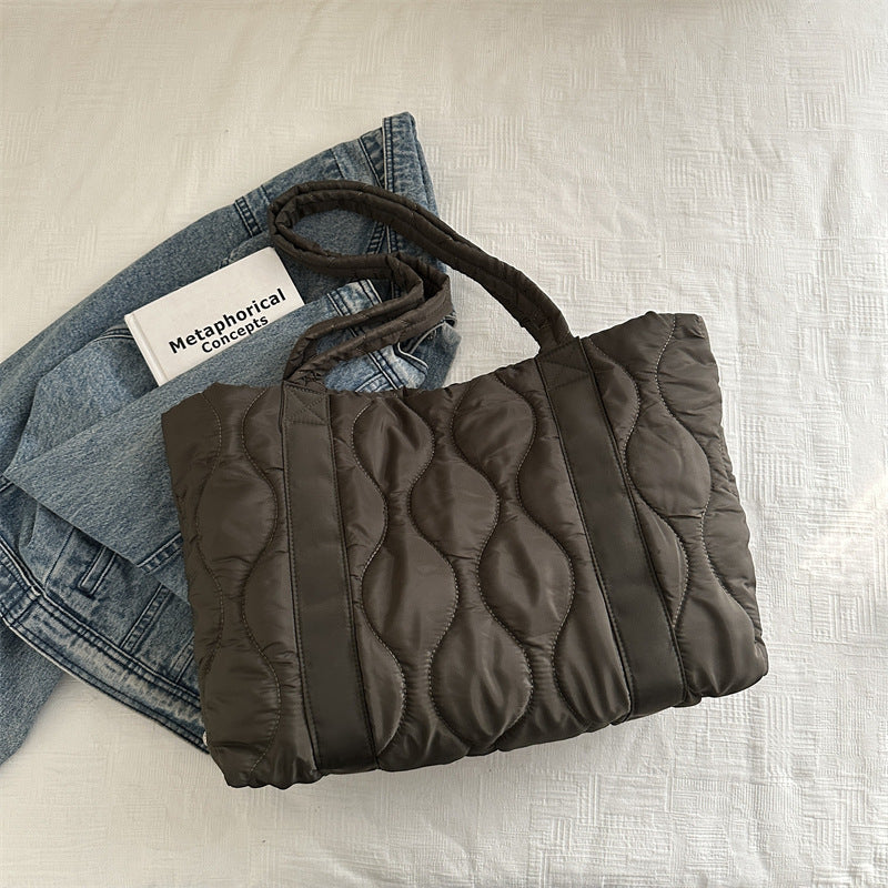 Casual Handbags Women's New Commuter Shoulder Large Capacity Cotton Jacket Bag