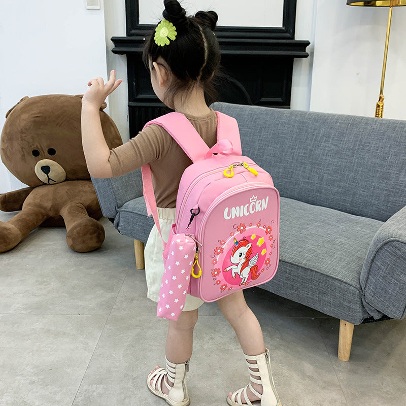 Cute Unicorn Backpack for Kids with Pencil Case - Lightweight School Bag for Preschool Girls