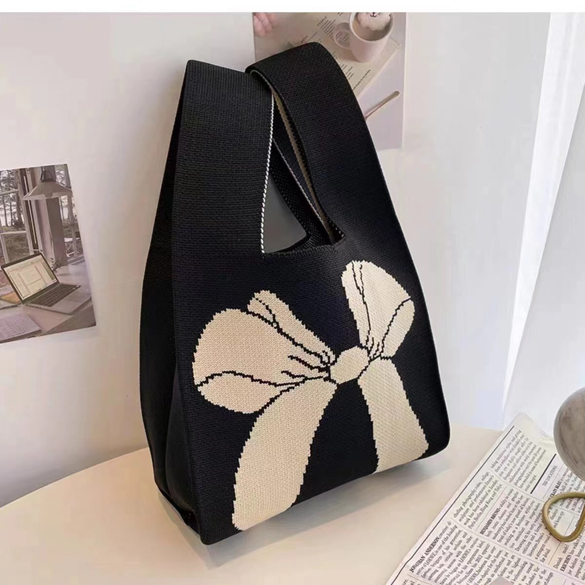 Vest Bag Women's Korean Knitted New Year Knitted Bag Hand Bag Knitted Oblique Bag