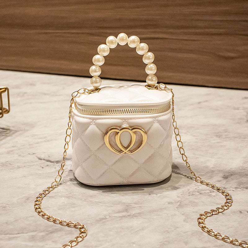 Fashion Mini Small Bag New Rhombus Bucket Gel Bag Pairs of Love Decorative Small Bag Shoulder Crossbody Women's Bag