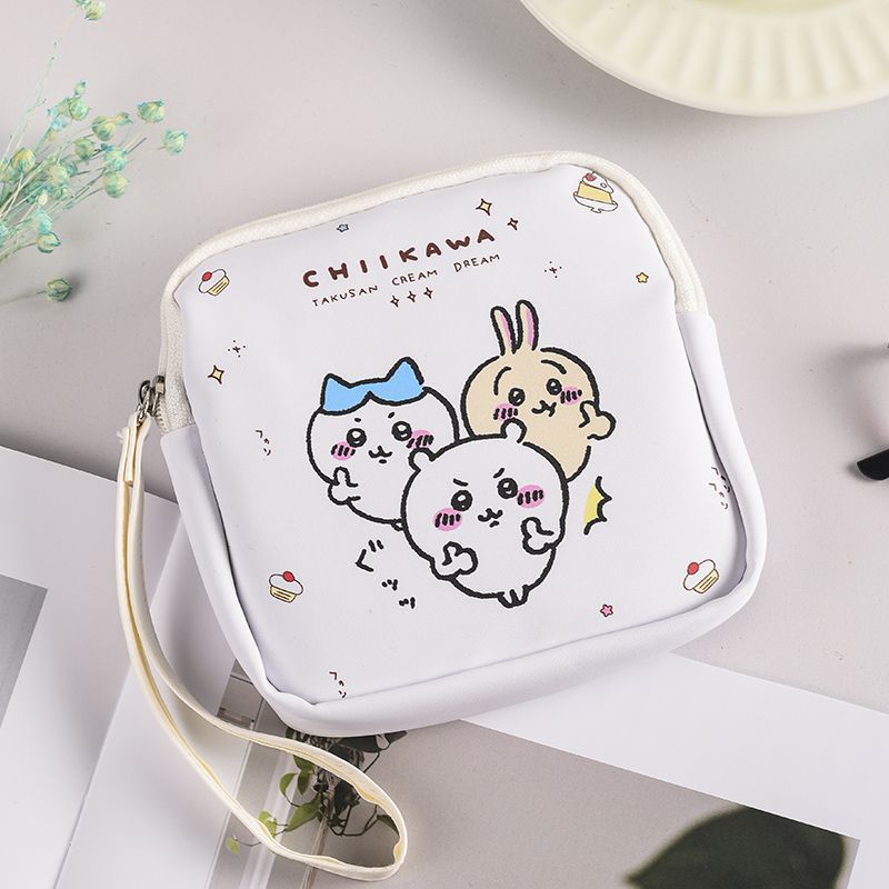 Cute Cartoon Card Wow Physiological Period Sanitary Pads Monthly Package Small Bag Student Portable Portable Sanitary Napkin Storage Bag for Women