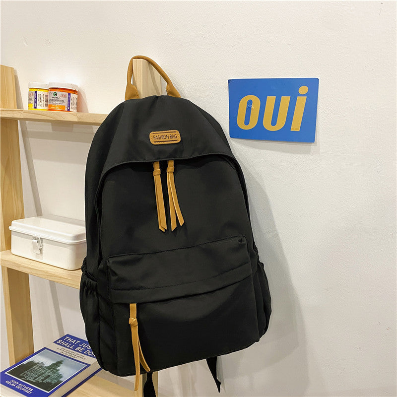 Simple Stylish Nylon Backpack for Students and Travel with Waterproof Design and Comfortable Ergonomic Back Panel