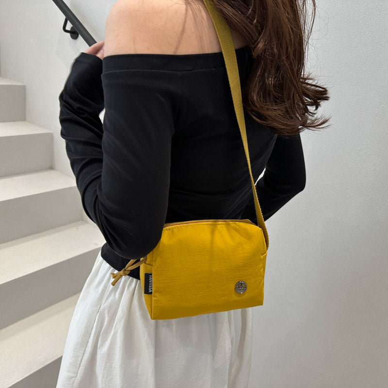 Minimalist Nylon Crossbody Bag for Women - Lightweight Daily Commute Shoulder Bag with Simple Design and Practical Open Top