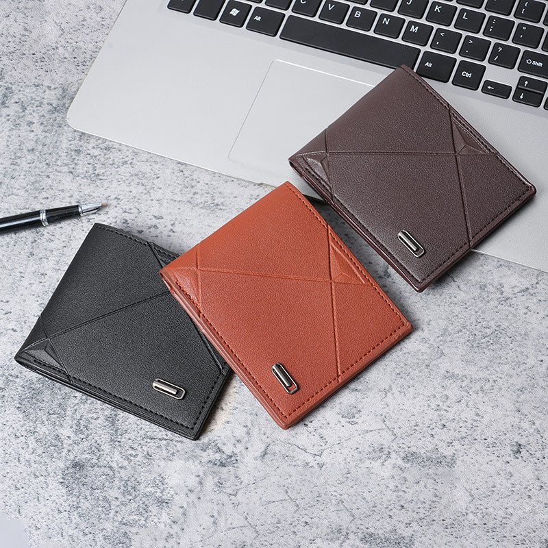 New Men's Wallet Short Multiple Card Slots Fashion Leisure Wallet Thin