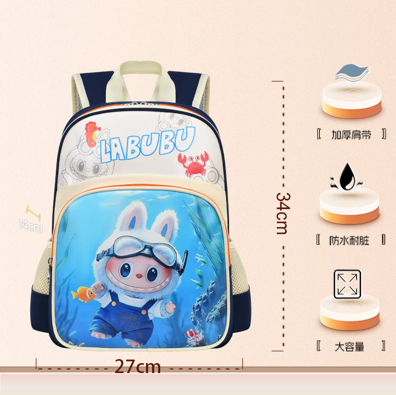 Cute Cartoon Stitch Kids Backpack for Kindergarten and School, Breathable and Waterproof Design with Thick Shoulder Straps
