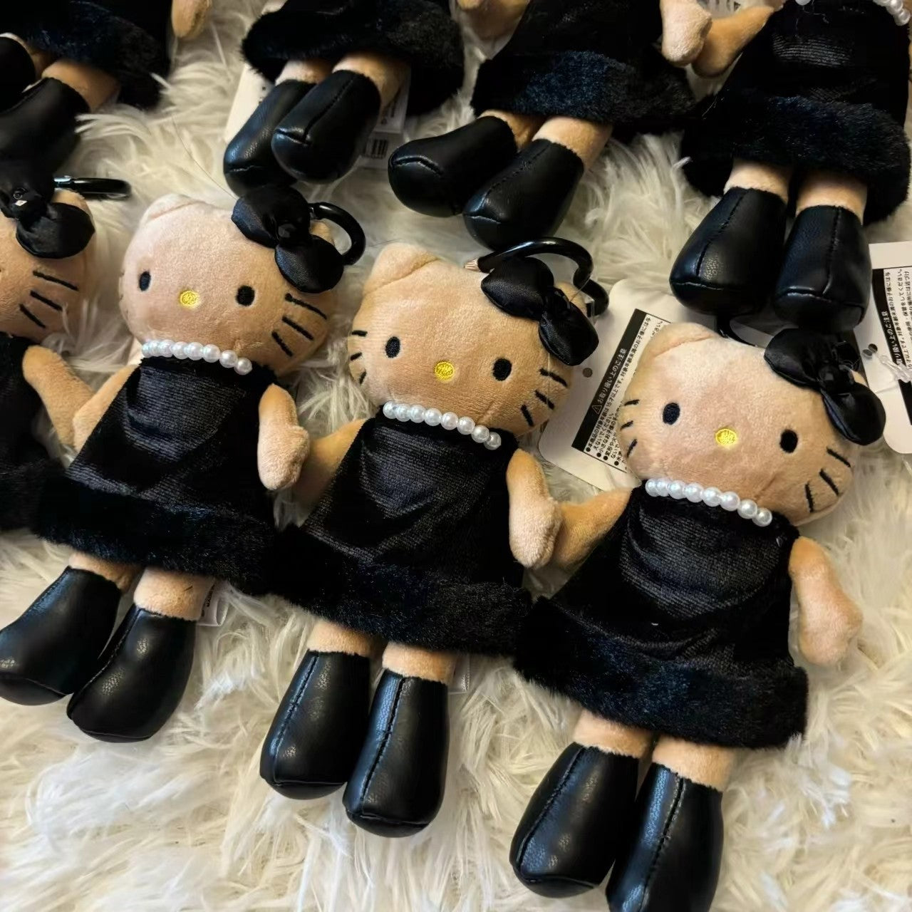 Black Leather Long Leg Bag Small Pendant Hellokitty Schoolbag Hanging Ornaments Doll Plush Girl