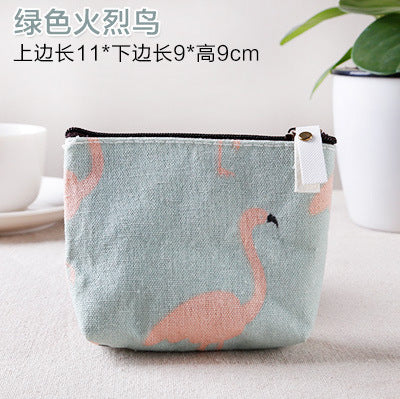 Cute Polar Bear Print Canvas Coin Purse for Women, Stylish Everyday Key and Card Holder with Zipper Closure