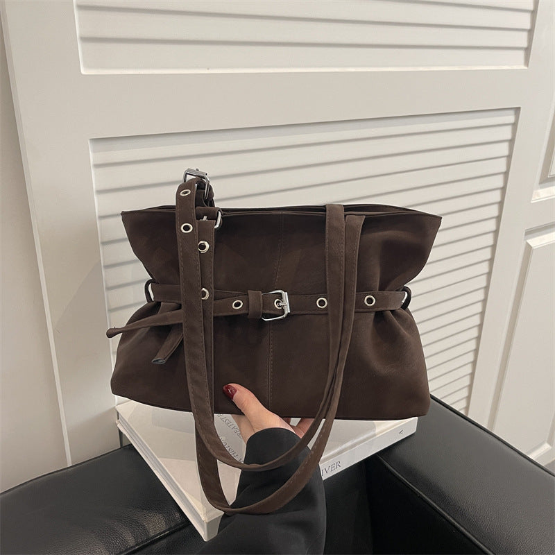 New Locomotive Style Underarm Bag Women's Korean-Style Large Capacity Commute Minimalist Shoulder Handbag