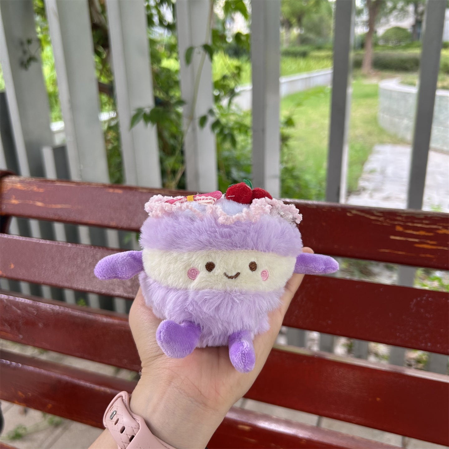 Women's Wallet Cute Smiley Plush Cake Hanging Bag Car Interior Decoration Children's Toy Prize Claw Doll