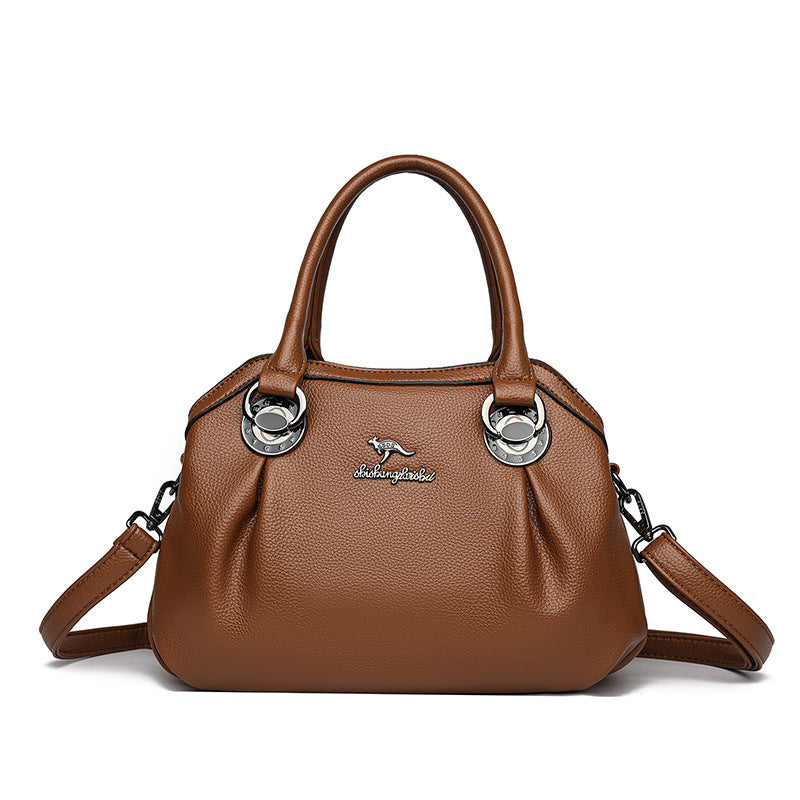 European and American Retro Fashion Women's Bag Color Collision Design Metal Clasp Shoulder Crossbody Dual-Use Tote Bag