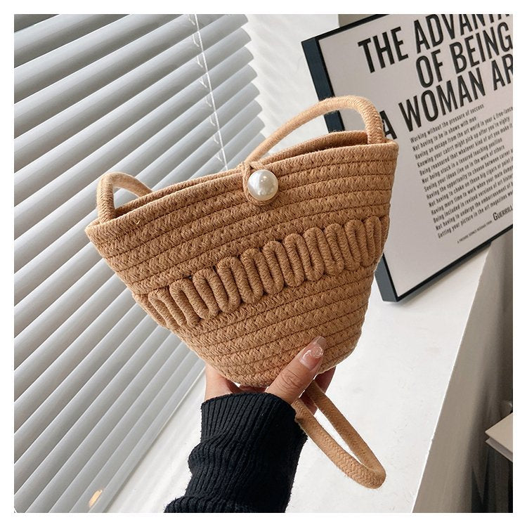 Summer New Woven Bag Women's Fashion All-Match Portable Crossbody Shoulder Bag