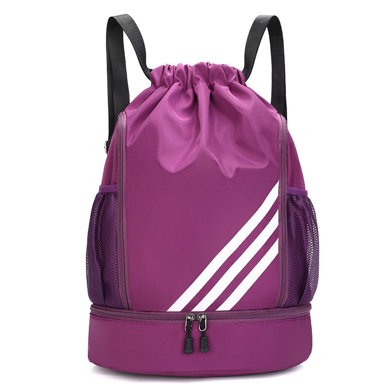 Drawstring Sports Backpack with Large Capacity for Basketball Training and Outdoor Travel, Lightweight and Durable Nylon Design
