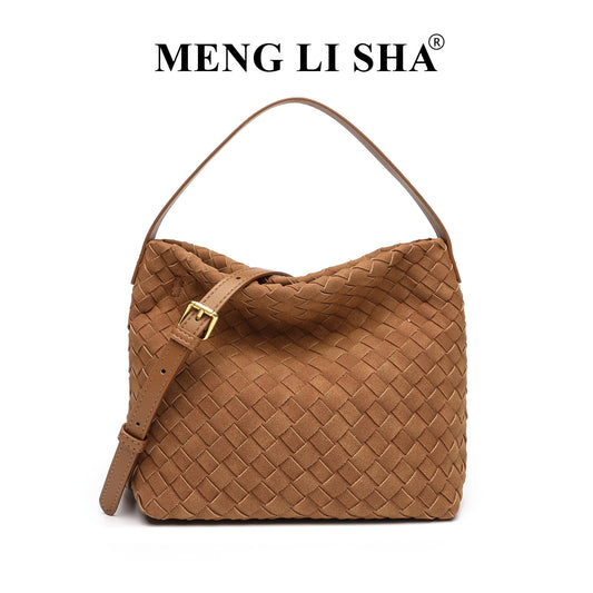 Women's Bag New High-Grade Bucket Woven Bag Commuter's All-Matching European and American Fashion Shoulder Crossbody Tote Bag