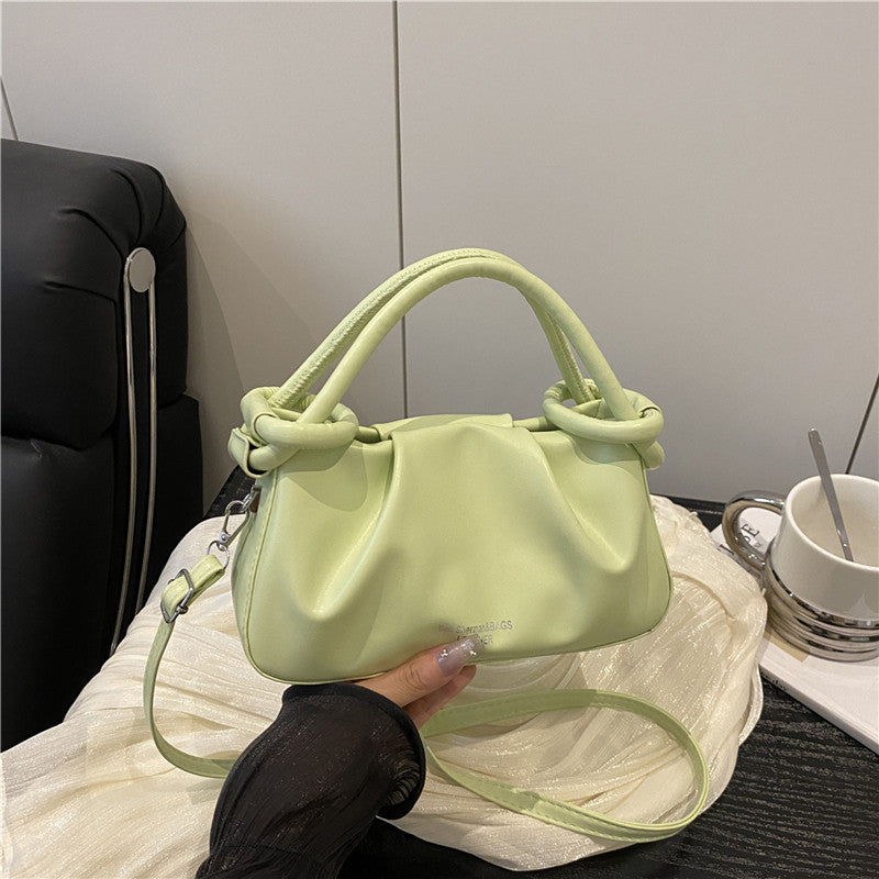Elegant Pleated Cloud Bag for Women 2025 New Fashion Minimalist Shoulder Crossbody Handbag with Magnetic Closure and Soft PU Leather