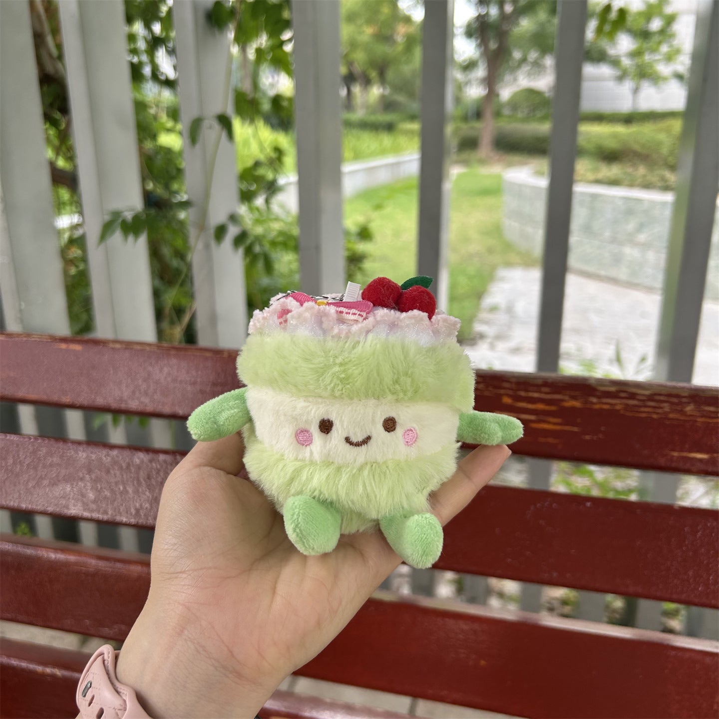Women's Wallet Cute Smiley Plush Cake Hanging Bag Car Interior Decoration Children's Toy Prize Claw Doll