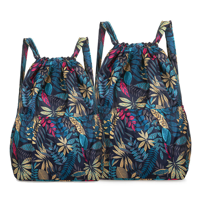 Women's Backpack Fashion Drawstring Backpack Hot Air Balloon Printing Lightweight and Large Capacity Suitable for Daily Travel