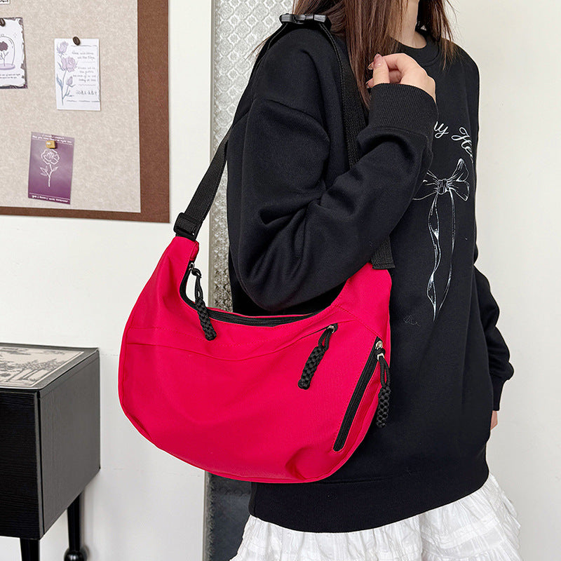 Simple Fashion Crossbody Dumpling Bag Women's Lightweight and Large Capacity Student Shoulder All-Matching Gym Bag