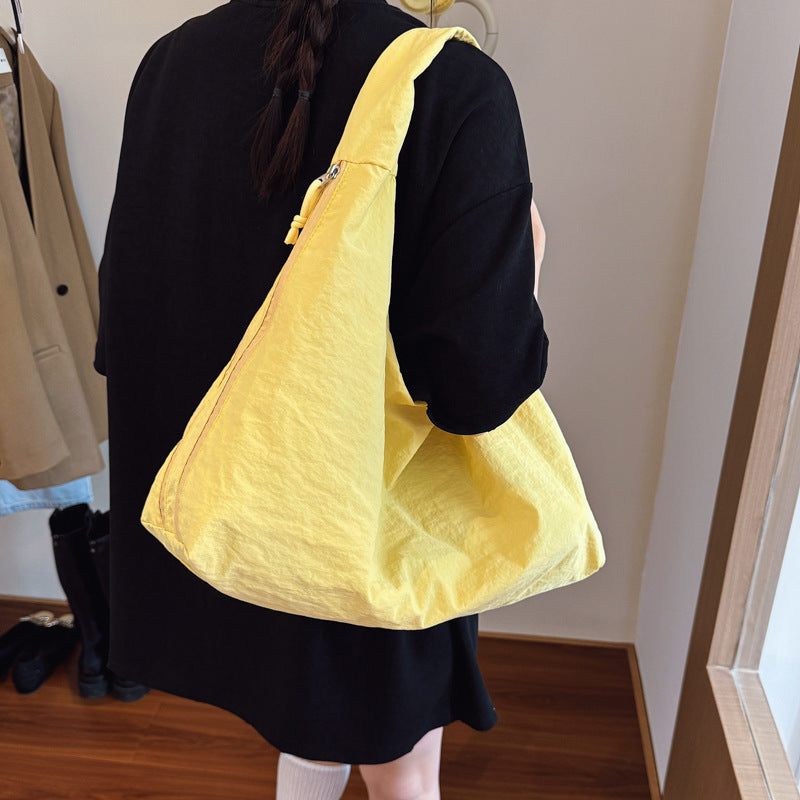 Minimalist Large Capacity Tote Bag for Women, Soft Fabric Shoulder Handbag with Multiple Inner Pockets, Casual Everyday Style