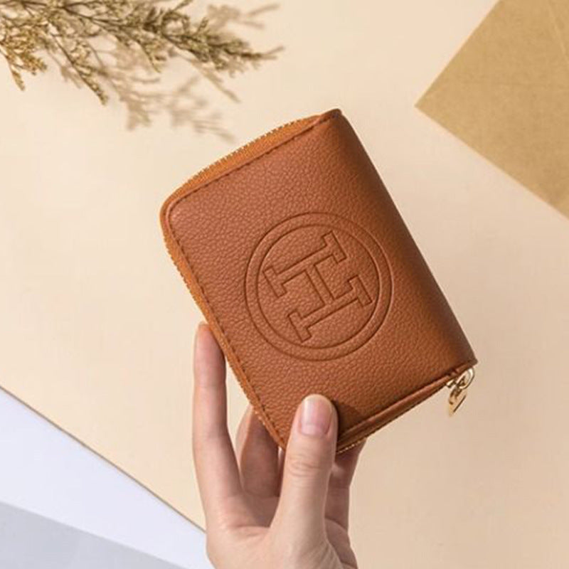 New Exquisite Small Multiple Card Slots Organ Zipper Card Holder Large Capacity Bank Card Document Package